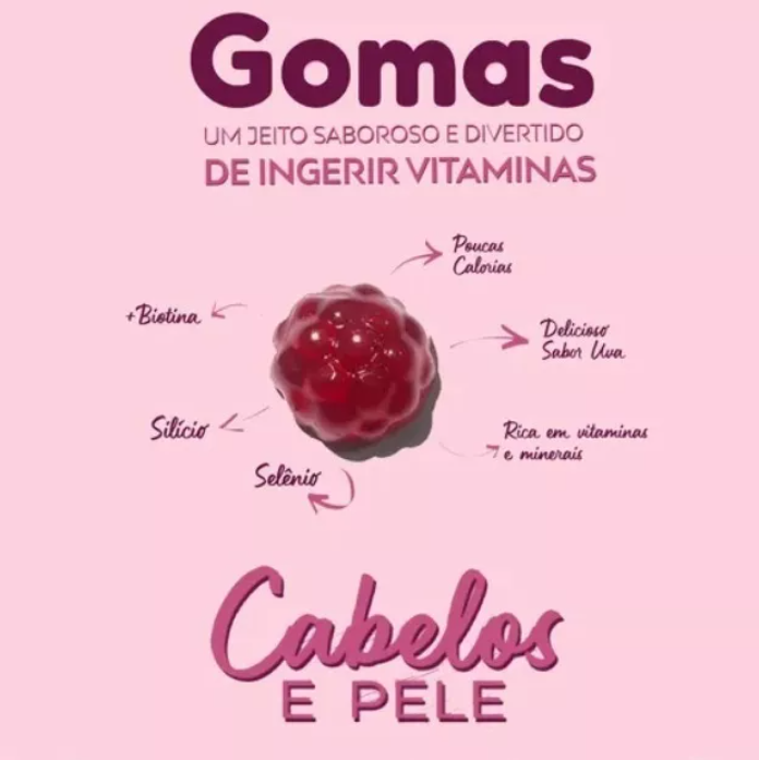 Gummy Hair Beauty Cabelo e Pele 60 gomas Biotina